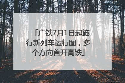 广铁7月1日起施行新列车运行图，多个方向首开高铁