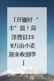 开镰好“丰”景！菏泽曹县159万亩小麦迎来收割季