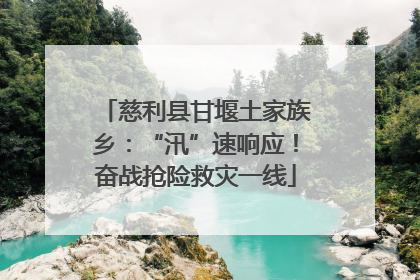慈利县甘堰土家族乡：“汛”速响应！奋战抢险救灾一线