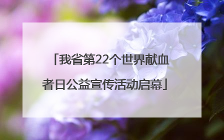 我省第22个世界献血者日公益宣传活动启幕