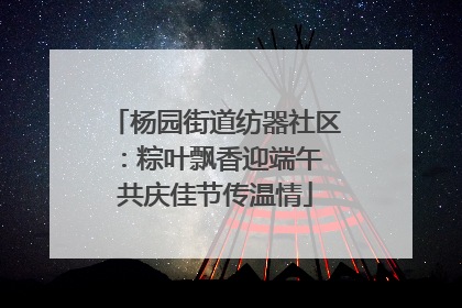 杨园街道纺器社区：粽叶飘香迎端午 共庆佳节传温情
