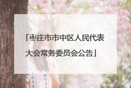 枣庄市市中区人民代表大会常务委员会公告