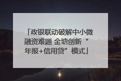 政银联动破解中小微融资难题 金塘创新“年报+信用贷”模式
