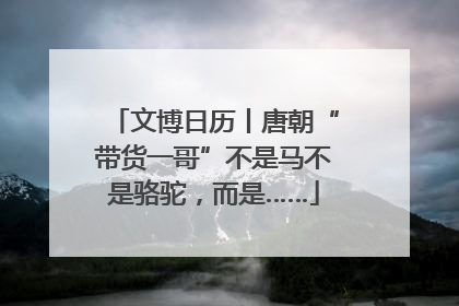 文博日历丨唐朝“带货一哥”不是马不是骆驼，而是……