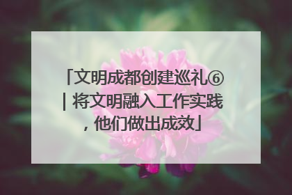 文明成都创建巡礼⑥｜将文明融入工作实践，他们做出成效
