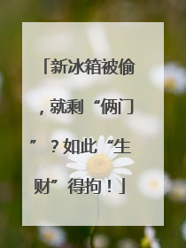 新冰箱被偷,就剩“俩门”?如此“生财”得拘!