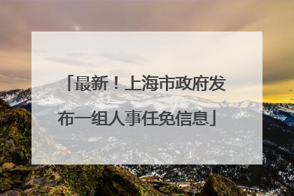 最新！上海市政府发布一组人事任免信息