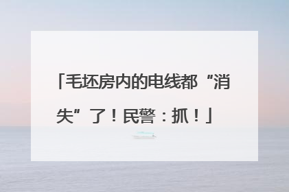 毛坯房内的电线都“消失”了！民警：抓！