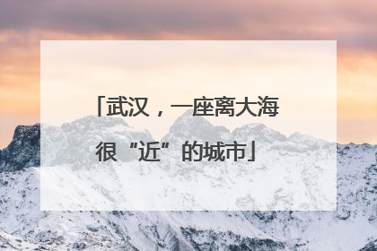 武汉，一座离大海很“近”的城市