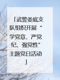 武警娄底支队组织开展“学党章、严党纪、强党性”主题党日活动