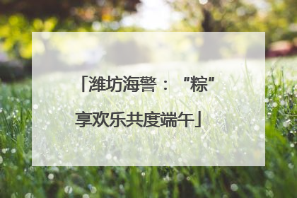 潍坊海警：“粽”享欢乐共度端午