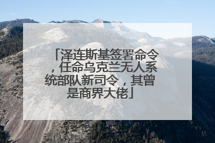 泽连斯基签署命令，任命乌克兰无人系统部队新司令，其曾是商界大佬