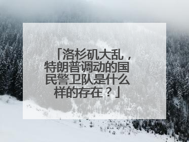 洛杉矶大乱，特朗普调动的国民警卫队是什么样的存在？