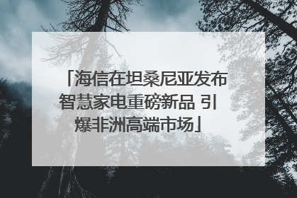 海信在坦桑尼亚发布智慧家电重磅新品 引爆非洲高端市场