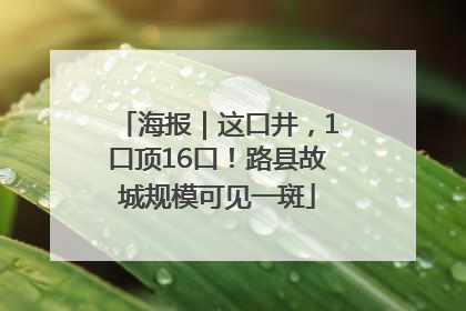 海报｜这口井，1口顶16口！路县故城规模可见一斑