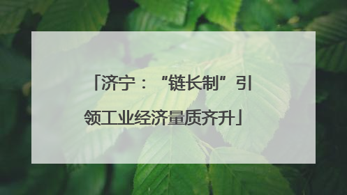 济宁：“链长制”引领工业经济量质齐升