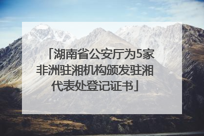 湖南省公安厅为5家非洲驻湘机构颁发驻湘代表处登记证书