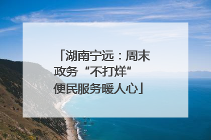 湖南宁远：周末政务“不打烊” 便民服务暖人心