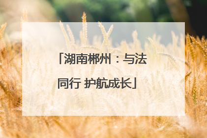 湖南郴州：与法同行 护航成长
