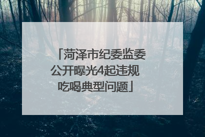 菏泽市纪委监委公开曝光4起违规吃喝典型问题
