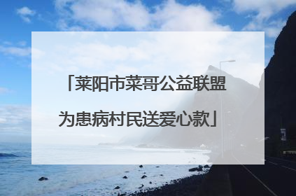 莱阳市菜哥公益联盟为患病村民送爱心款
