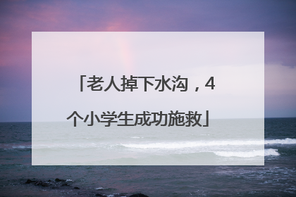 老人掉下水沟，4个小学生成功施救