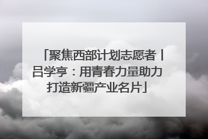 聚焦西部计划志愿者丨吕学亨：用青春力量助力打造新疆产业名片