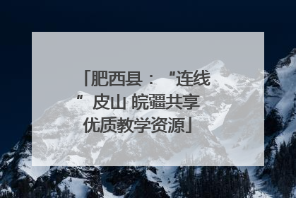 肥西县：“连线”皮山 皖疆共享优质教学资源