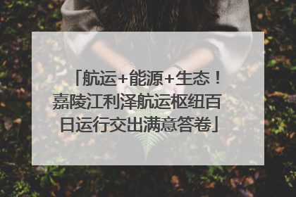 航运+能源+生态！嘉陵江利泽航运枢纽百日运行交出满意答卷