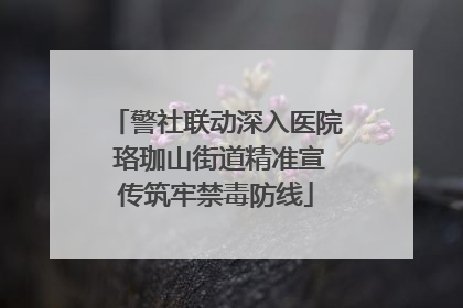 警社联动深入医院 珞珈山街道精准宣传筑牢禁毒防线