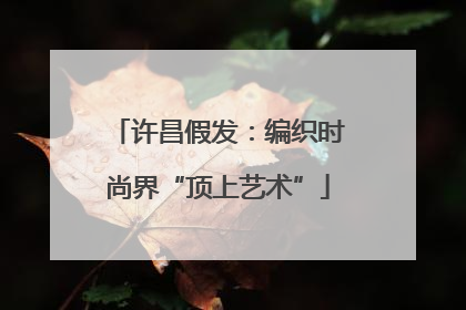 许昌假发：编织时尚界“顶上艺术”