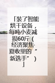 装了智能烘干设备，每吨小麦减损60斤（经济聚焦·夏收里的“新选手”）