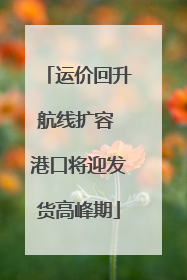 运价回升航线扩容 港口将迎发货高峰期