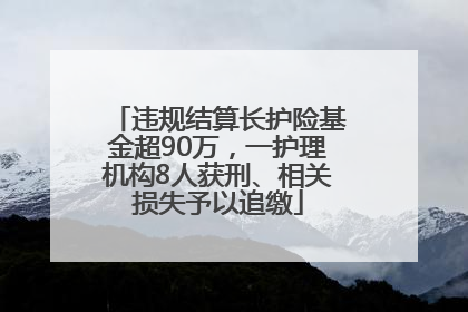 违规结算长护险基金超90万，一护理机构8人获刑、相关损失予以追缴