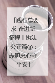 践行总要求 奋进新征程丨执法公正篇③：赤胆忠心守平安