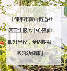 邹平市黄山街道社区卫生服务中心延伸服务半径，全周期服务妇幼健康