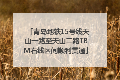 青岛地铁15号线天山一路至天山二路TBM右线区间顺利贯通