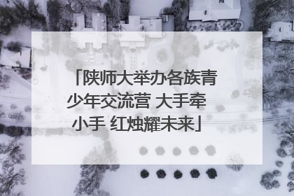 陕师大举办各族青少年交流营 大手牵小手 红烛耀未来