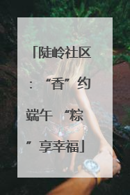 陡岭社区：“香”约端午 “粽”享幸福