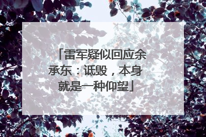 雷军疑似回应余承东：诋毁，本身就是一种仰望