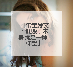 雷军发文：诋毁，本身就是一种仰望