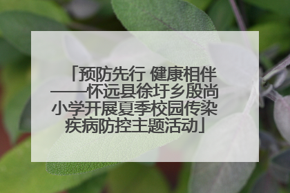 预防先行 健康相伴——怀远县徐圩乡殷尚小学开展夏季校园传染疾病防控主题活动