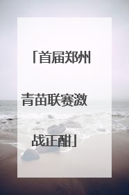 首届郑州青苗联赛激战正酣