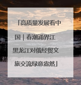 高质量发展看中国｜春潮涌界江 黑龙江对俄经贸文旅交流绿意盎然
