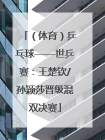 （体育）乒乓球——世乒赛：王楚钦/孙颖莎晋级混双决赛