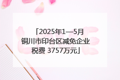 2025年1—5月铜川市印台区减免企业税费 3757万元