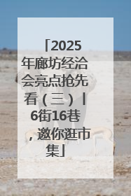 2025年廊坊经洽会亮点抢先看（三）丨6街16巷，邀你逛市集