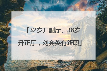 32岁升副厅、38岁升正厅，刘会英有新职