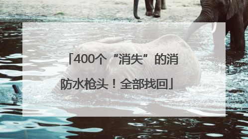400个“消失”的消防水枪头！全部找回