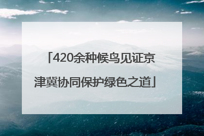 420余种候鸟见证京津冀协同保护绿色之道